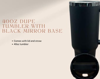 40oz Black Mirror Plated Tumbler Blank