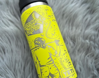 Softball Theme Engraved Yeti Bottle