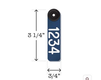 Custom Engraved Ritchey Goat/Sheep Bar Style Ear Tags: Small, Weatherproof Herd ID