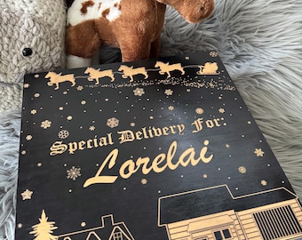 Custom Designed Christmas Eve Gift Box for Child - Draft Horse Farm Style