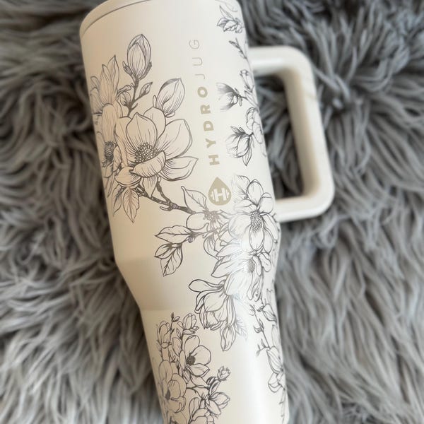 Magnolia Engraved HydroJug Tumbler