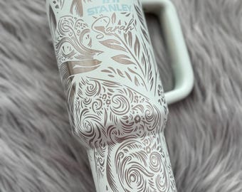 Boho Fox Engraved Tumbler | Floral | Red Fox | Engraved | Engraved Tumbler | Stanley | Brumate | HydroJug | Yeti