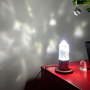 Clear Quartz Crystal Lamp with Copper Base – Natural Healing Energy, USB LED Night Light, Bedside & Meditation Décor
