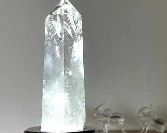 Quartz Lamp Crystal Handcrafted Desk & Bedside Lamp- Healing Energy Lighting