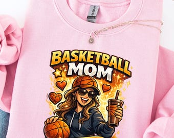 Basketball Mom Sweatshirt, Loud and Proud Sports Mom Crewneck, Game Day Mom Pullover, Cute Basketball Mama Gift