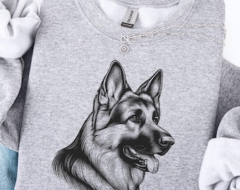 German Shepherd Sweatshirt Dog Lover, German Shepherd Sweatshirt, Gift for German Shepherd Owner, Dog Face Sweatshirt, Dog Dad Sweatshirt