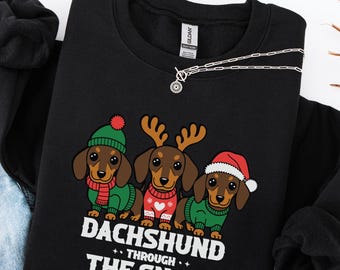 Dachshund  Shirt, Christmas Dachshund Sweatshirt, Christmas Cute Dog Shirt, Cute Ghost Dogs Christmas Shirt, Funny Dog Lover Christmas Shirt