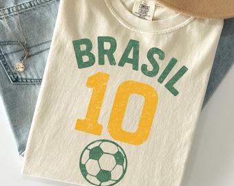 Brazil Soccer Fan Tee, Brazil Shirt, Game Day Apparel, Sports Fan Apparel, Brazilian Sport Fan Gift, Match Day Shirt