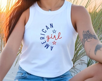 American Girl Usa Tank Top, America Too Tank Top, Tank Top 4th of July ,Patriotic USA Graphic Tee, y2k Tank Top, American Girl Clothes