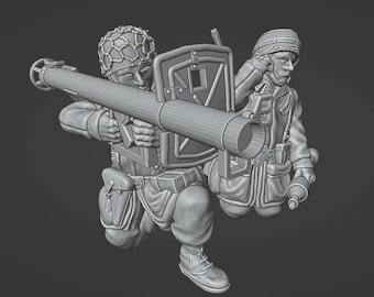 28mm German Fallschirmjager PzShreck Team 2 Firing