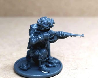28mm WW2 US Paratrooper firing M1 carbine