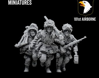 28mm ww2 us airborne  browning 1919 mmg on the move