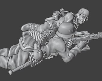 28mm WW2 German Infantry LMG Team 3