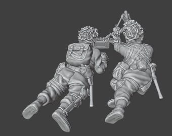 28mm ww2 us airborne lmg team firing