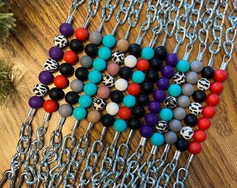 Design Your Own | Custom Beaded Curb Strap | Lay Flat Twisted Chain | Handcrafted Western Chin Strap