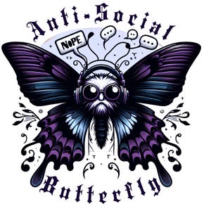 Antisozialer Schmetterling PNG, Schmetterling Design, T-Shirt PNG, Sweatshirt Design, Introvert T-Shirt, sarkastisches T-Shirt, digitaler Download