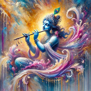 Lord Krishna, Hindu God, Krishna Wall Art, Spiritual, Hinduism, Hindu Deity, Traditional Indian Decor, Digital Download