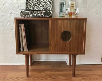 SHIPS IN 4-6 WEEKS!! Custom Made Mid Century Modern Media Console | Stereo Console | Media Cabinet | Bathroom Sink Vanity | Walnut