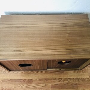 SHIPS IN 4-6 WEEKS Custom Made Mid Century Modern Media Console Stereo Console Media Cabinet Bathroom Sink Vanity Walnut image 6