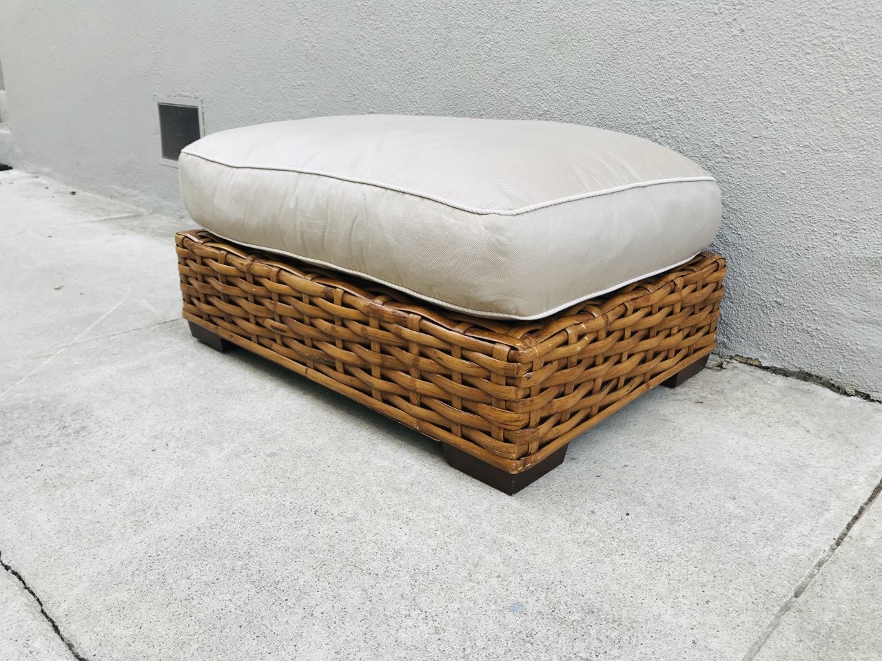 CONTEMPORARY Outdoor Woven Ottoman/Coffee Table LosAngeles Etsy