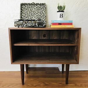 SHIPS IN 4-6 WEEKS Custom Made Mid Century Modern Media Console Stereo Console Media Cabinet Bathroom Sink Vanity Walnut Cane image 7