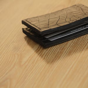 Crocodile Texture Leather Wallet, Handmade Wallet, Bifold Wallet, Men's Wallet