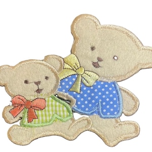 Iron-On Patch – Two Bears Appliqué for Kids Clothing, Baby Clothes Decor, Cute Animal Patch for DIY Crafts, Teddy Bear Patch