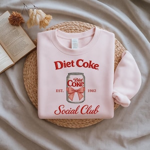 Embroidered Diet Coke Social Club Sweatshirt, Coke Sweatshirt, Diet Coke Drinkers Sweatshirt, Coke Coquette Sweatshirt,Diet Coke Fan Sweater