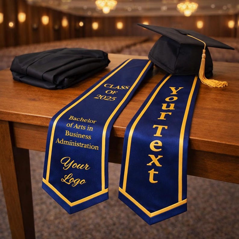 Custom Class of 2026 Stoles Graduation Personalized Logo Text Grad ...