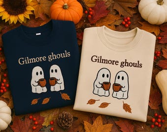 Embroidered Gilmore Ghouls Sweatshirt, Stars Hallow Sweatshirt, Ghost Embroidered Shirt, Fall Sweatshirt, Halloween Shirt, Gift For Her
