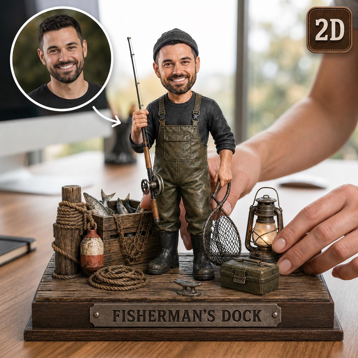 Generic Figurine de pêcheur masculin à l'échelle 1/64 - Ornement en résine - Figurines décoratives de pêcheur - Personnage de pêche - Canne à pêche Generic Figurine de pêcheur masculin à l'échelle 1/64 - Ornement en résine - Figurines décoratives de pêcheur - Personnage de pêche - Canne à pêche