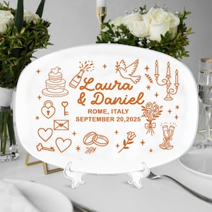 Custom Wedding Gift for Couple, Wedding Platter Gift, Custom Bridal Gift Platter With Names, Unique Wedding Decor Plate, Wedding Keepsake