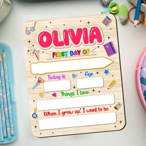 Personalized First And Last Day Of School Sign, Custom Back to School Sign, Kindergarten 1st Day of School Sign, 1st Day School Wooden Board