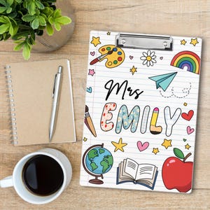 Teacher Appreciation Gifts, Personalized Teacher Clipboard, Custom Acrylic Clipboard With Teacher Name, Teacher Gifts, Back to School Gift