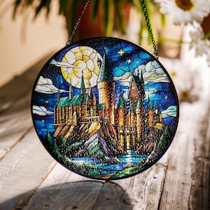 Wizard Castle Acrylic Suncatcher, Fantasy Window Hanging, Magical Bookshelf Decor, Book Lover Gift, Fantasy Reader Ornament