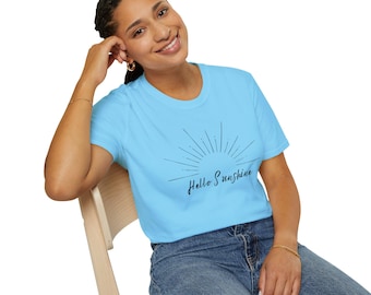 Hello Sunshine Graphic Tee, Positive Vibe Softstyle T-Shirt