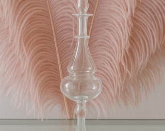 Flacon de parfum en verre soufflé à la main avec bouchon | Décoration élégante pour meuble-lavabo | Flacon rechargeable unique.