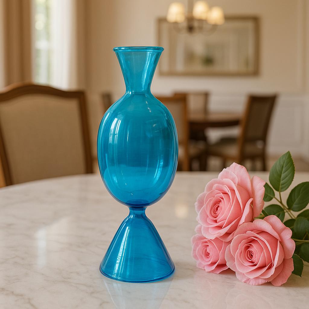 Turquoise glass vase - Etsy 日本