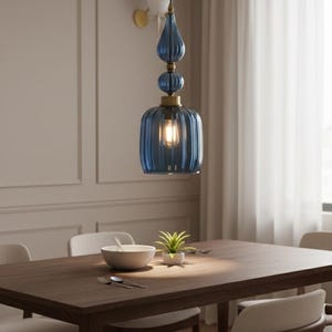 Glass Light Fixtures | Blown Glass Pendant Lights | kitchen Island Lamps | Hanging Chandelier | Ceiling Lighting.