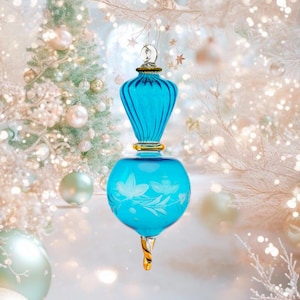 Glass Christmas Ornaments, Handmade Blown glass ornaments Holiday Decoration colored glass, hanging ornaments for Tree , Home Decor or gift.