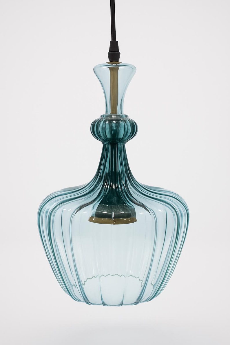 Blown Glass Pendant Light | Light Fixtures | Ceiling Lamp | Kitchen Island Lighting | Custom Chandelier. image 2