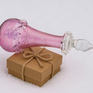 Hand-Blown Rose Glass Christmas Ornament | Elegant Tree Bauble | Engraved glass  | Ornaments for New Year.