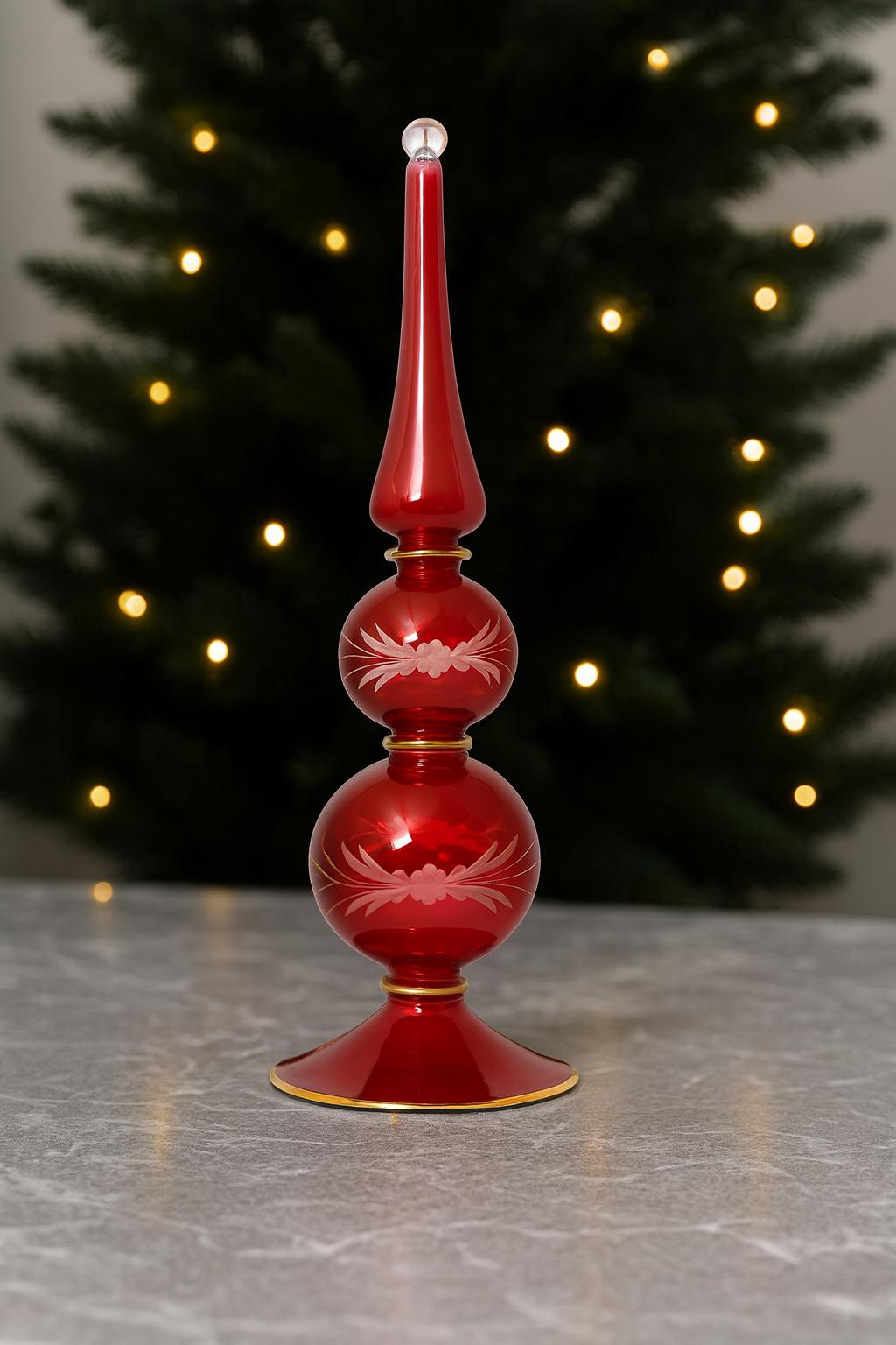 22 Christmas Table Centerpieces for a Festive Feast 8 Hand-Blown Red Glass Christmas Centerpiece: Gold Floral Accents…