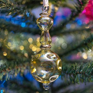 Handmade Christmas Ornaments, Tree Decorations, Blown glass Ornament for Holiday Decor, Unique Gift for first Christmas, Hanging tree bauble