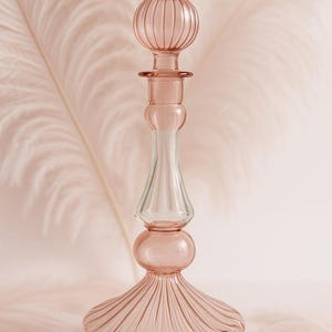 Hand-Blown Rose Glass Perfume Bottle with Stopper | Vintage Cobalt Decor | Refillable bottles | Egyptian bottles.