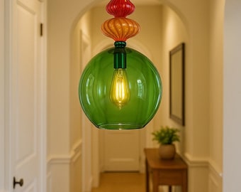 Lámpara colgante de vidrio soplado / Luminarias / Lámparas de techo modernas / Araña colorida / Lámparas colgantes.