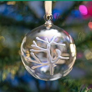 Handcrafted Blown Glass Christmas Ornament | Holiday Tree Bauble | Christmas decoration | Ball hanging ornaments.