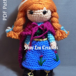 PDF Pattern Cutie Winter Anna Inspired by Frozen Crochet Amigurumi Doll
