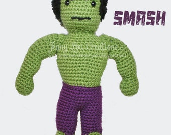 PDF Pattern Mean Green Hero Crochet Amigurumi Doll Super