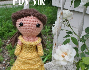 PDF Pattern Cutie Ballgown Princess  amigurumi crochet doll